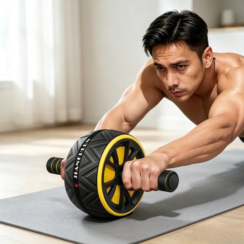Home Gym Routine - Non‑Slip Grip Ab Roller Wheel, Durable