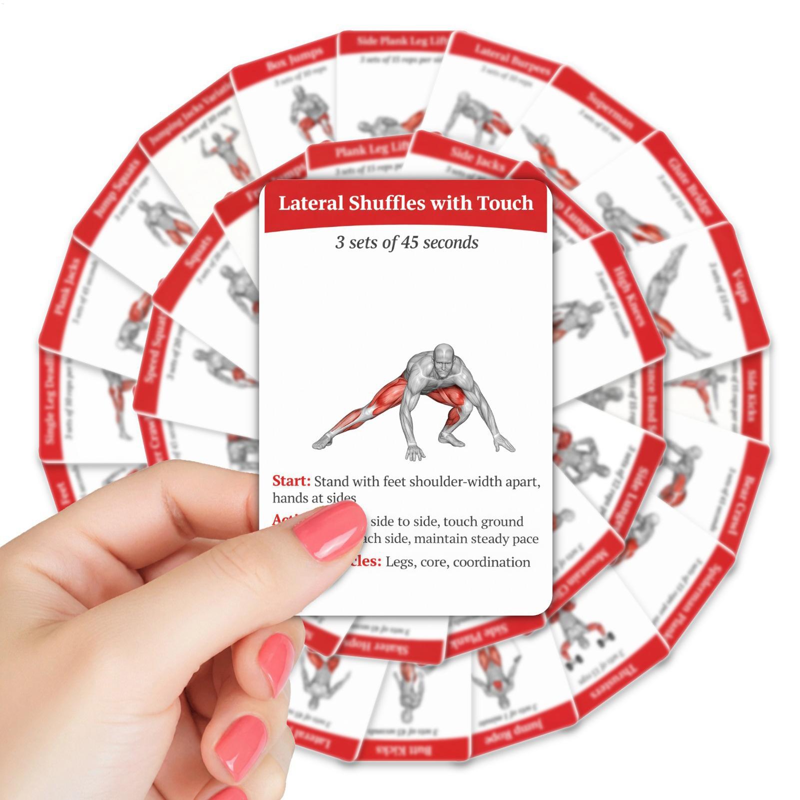 Workout Cards Exercise Deck 36 - Home Gym Equipment Set 评论和价格